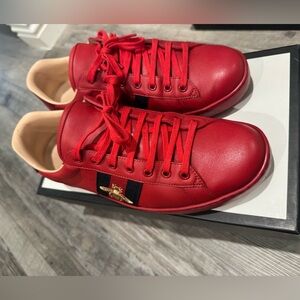 Gucci Men’s Red Leather Sneakers